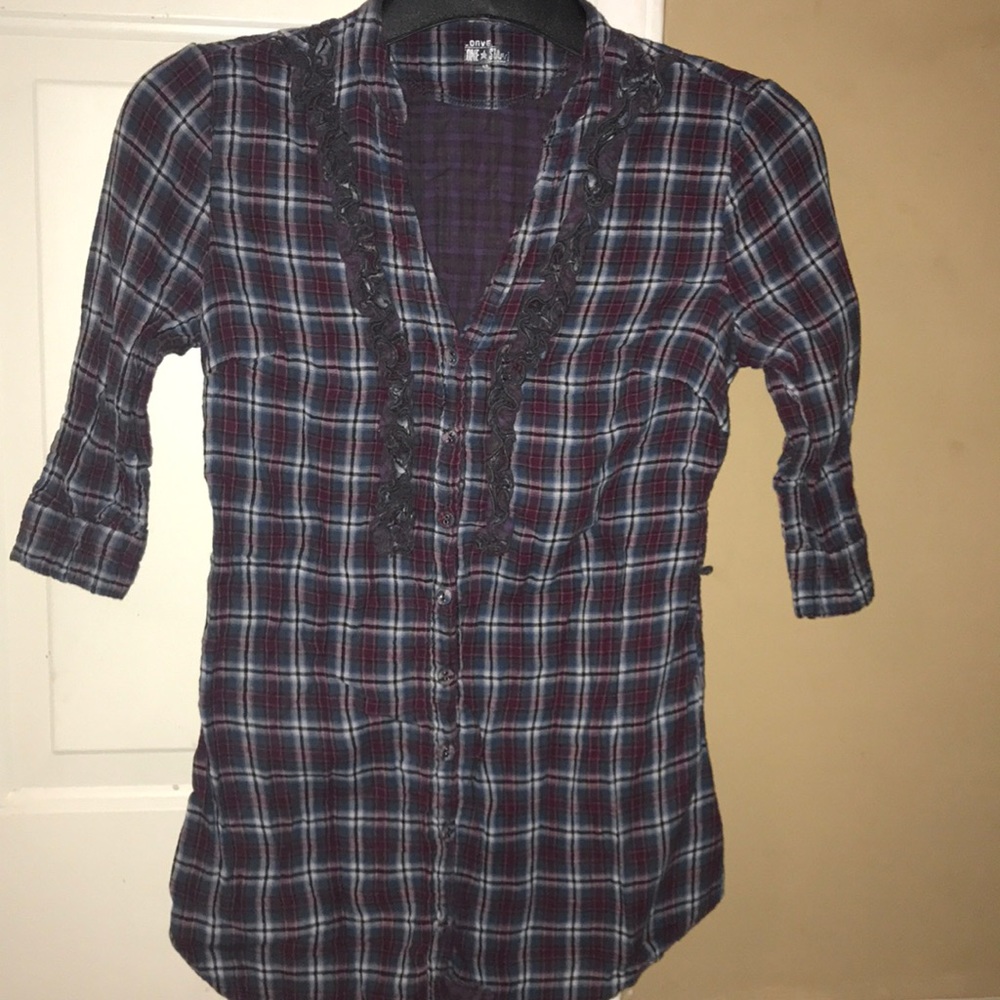 Striped button down tunic